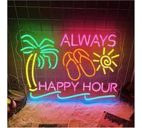 Lampada al neon Insegna luminosa Always Happy Hour Coconut Palm Bar 25,4 cm x 50,8