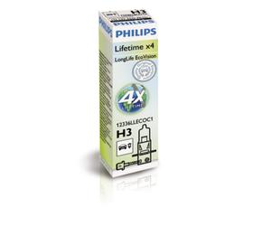 Lampada alogena PHILIPS H3 Long Life EcoVision 12V, 55W, 1 Pezzo