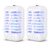 Lampada Anti Zanzara 2 Pack, Presa Anti Zanzara Killer di Uccisione Mosca Elettrico, Trappola per Insetti UV Elettrico per Interni Distruttore di Insetti per Mosche, Zanzare, Falene