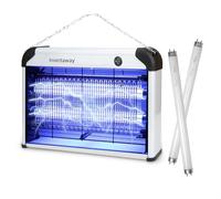 Lampada Antizanzare Elettrica Doppia Griglia 2400V, UV 20W, Insetticida per Interni da 50-80㎡, Trappole Anti Insetti in Ferro ABS, Bianco, per CasaPatioCucinaUfficio