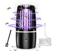 Lampada Anti Zanzara, Lampada elettrica Anti Insetti 4000mAh Ricaricabile USB Trappola per Mosca Insetti 360 ° UV Elettrico Anti Zanzara Luce Notturna Indoor Esterno Luce Notturna Potente Attraente