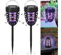 Lampada anti-zanzare solare potenziata da 2 pezzi, efficace per esterni, per patio e vialetti da giardino
