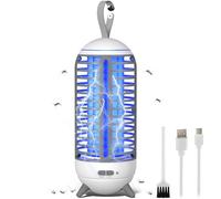 Lampada Antizanzara, 2 in 1 Lampada Elettrica Anti Insetti 2500mAh Ricaricabile USB Trappola per Mosca Insetti 360 ° UV Elettrico Anti Zanzara Luce Notturna per Cucina Interna ed Esterna, Campeggio