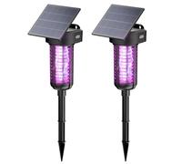 Lampada antizanzare a energia solare, confezione da 2, impermeabile, per esterni, con accensione e spegnimento automatico, senza fili, per giardino