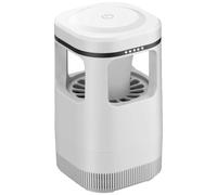 Lampada antizanzare a LED, trappola portatile per volantini, 18 x 10 cm, ricaricabile, design a struttura aperta, colore bianco, controllo con un solo pulsante