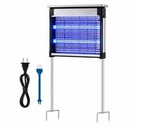 Lampada Antizanzare da Esterno, Acchiappa Zanzare Elettrico con Ricarica Solare e USB, Batteria 6000mAh, Sensore di Luce Automatico, IP65, da Terra o da Tavolo per Giardino e Terrazza(12W)