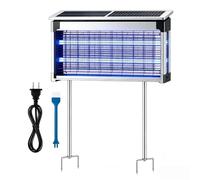 Lampada Antizanzare da Esterno, Acchiappa Zanzare Elettrico con Ricarica Solare e USB, Batteria 6000mAh, Sensore di Luce Automatico, IP65, da Terra o da Tavolo per Giardino e Terrazza(40W)