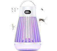 Lampada antizanzare e da campeggio, ricaricabile tramite USB, elimina insetti a 360°, design staccabile, batteria a lunga durata da 2000 mAh, 12 LED ultra luminosi, per interni ed esterni