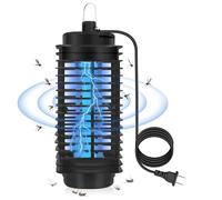 Lampada Antizanzare Elettrica, UV Antizanzare Elettrico Impermeabile IPX5, Radio a manovella, Radio Portatile Solare Radio Ricaricabile di Emergenza Versatile con Torcia Elettrica Allarme SOS-Nera