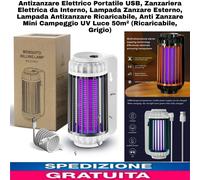 Lampada Antizanzare Elettrico Portatile USB, Zanzariera da Interno Esterno