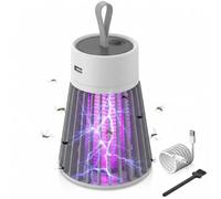 Lampada antizanzare, lampada elettrica portatile 2 in 1, ricaricabile, con luce UV e lampada LED, trappola anti-mosche a 360°, per uso interno ed esterno, casa, camera da letto, patio, campeggio