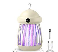 Lampada Antizanzare LULUWA, 1200mAh Zanzariera Elettrica da Campo Portatile, Zanzariera Ricaricabile per Interni, Lampada Elettrica Zanzare, Trappole per Mosche (Beige)