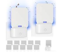 Lampada Antizanzare Plug in 2 Packs, Ammazza Zanzare Elettrico Luce LED Cattura Insetti per uso Domestico con Cuscinetto Appiccicoso per Mosche della Frutta, Zanzare, Moscerini, Falene, Bianco