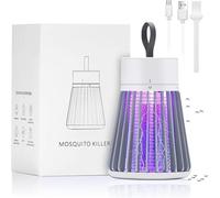 Lampada antizanzare ricaricabile USB, trappola elettrica per insetti, per interni ed esterni, con batteria UV (ricaricabile, grigio)