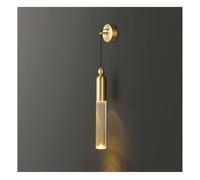 Lampada Applique da parete in acrilico con filo sospeso per interni, moderna in ottone con tubo lungo regolabile lampada da parete in rame E27 per bagno, camera da letto, soggiorno Corridoio Scale