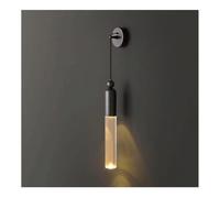 Lampada Applique da parete in acrilico con filo sospeso per interni, moderna in ottone con tubo lungo regolabile lampada da parete in rame E27 per bagno, camera da letto, soggiorno Corridoio Scale