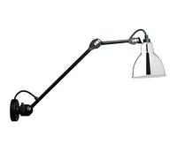 Lampada Applique Lampe Gras N304 L40 Nero Opaco e Cromo Cablato