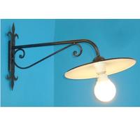 LAMPADA APPLIQUE LANTERNA FERRO BATTUTO CON PIATTO RUSTICA CM.65 LANTERNE