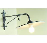 LAMPADA APPLIQUE LANTERNA FERRO BATTUTO CON PIATTO RUSTICA CM.90 PLAFONIERA