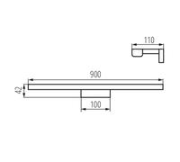 LAMPADA APPLIQUE LED 8/12/15W DA BAGNO SPECCHIO BIANCO/CROMATO LUCE NATURALE