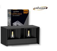 LAMPADA APPLIQUE LED NERA 24W WALL LIGHT CON DOPPIO FASCIO LUMINOSO REGOLABILE