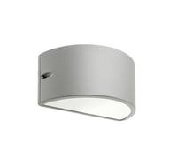 Lampada Applique Mezza Luna Chiusa Colore Alluminio per Esterno Linea Umbe Sovil