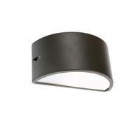 Lampada Applique Mezza Luna Chiusa Colore Grigio per Esterno Linea Umbe Sovil