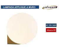 LAMPADA APPLIQUE MODERNO MONTAGGIO A MURO SFERA IN ACRILICO CON ATTACCO G9