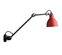 Lampada Applique N304 L40 Opaco Nero e Rosso Cablato
