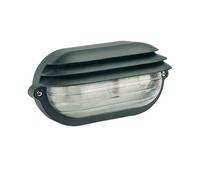 Applique Con Gabbia Piccola Palpebra Ovale Alluminio E Vetro Nero 1 Luce E27