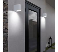 Lampada Applique per Esterni da Giardino Porta Luce Bianco Patio LED H 9,2cm 2x [EEK: G]