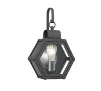 Lampada Applique per Esterni E27 Rustico IP44 41,8 CM Alto Alu Vetro Parete