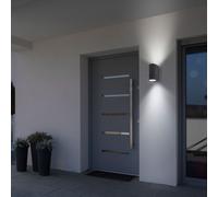 Lampada Applique per Esterni Faretto da Parete Casa Alluminio Nero 2x GU10