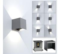 Lampada Applique per Esterni Frontale da Parete Up Down LED Giardino Grigio H [EEK: Inaditato]