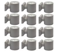 Lampada Applique per Esterni Frontale Grigio Alluminio Up Down Faretto Balcone
