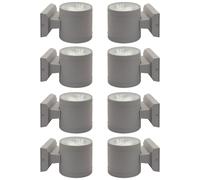 Lampada Applique per Esterni Frontale Grigio Alluminio Up Down Faretto Balcone