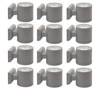 Lampada Applique per Esterni Frontale Grigio Alluminio Up Down Faretto Balcone