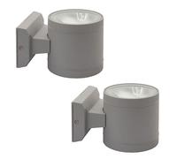 Lampada Applique per Esterni Frontale Grigio Alluminio Up Down Faretto Balcone