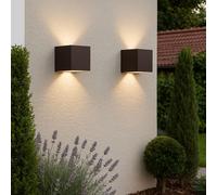 Lampada Applique per Esterni Frontale Ruggine Up Down da Giardino H 10cm 2er Set [EEK: Nicht bewertet]