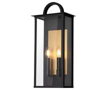 Lampada Applique per Esterni Inox Vetro IP23 H:51 CM 2x E14 Parete Rustico