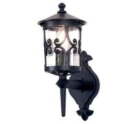 Lampada Applique per Esterni Nero Alluminio Glas Rustico Decorativo Ashford Casa