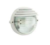 Applique Piccola Esterno Palpebra Tonda Alluminio E Vetro Bianco 1 Luce E27