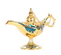 Lampada Araba Vintage in Oro E Azzurro Lampada Genio Decorazione Magica Per La Leggenda della Festa di Aladino Che Desidera La Decorazione della Luce Lampada Mixies Magica in Lega di Zinco di Ispirazi