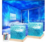 Lampada Aurora Boreale,16 Colori Onde Proiettore Stelle Soffitto,Luce Notturna con Increspatura dell'acqua,Luce Notturna Bambini con Telecomando,Aurora Boreale Luce Proiettore per Bambini Adulti