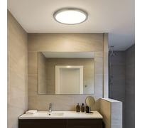 Lampada Bagno Plafoniera Retroilluminato Argento e Funz. Memoria Dimmerabile LED [EEK: Inaditato]