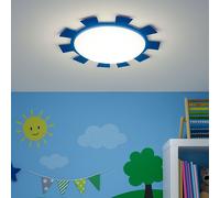 Lampada Bambini Plafoniera Parete LED Camera Dei Giochi Acciaio Blu Sole Bianco [EEK: F]