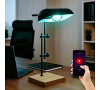 Lampada Banchieri da Tavolo Legno Smart LED Altezza Regolabile RGB