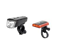 Lampada Bicicletta Luce Frontale Luce Posteriore Set Batteria Fanale LED 20 Lux