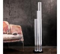 lampada block da terra, dimensioni 20x20xH120 cm, spessore 200 mm alla base luce calda trasparente