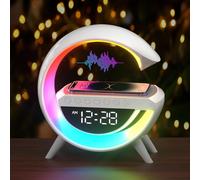 LAMPADA BLUETOOTH COMODINO CON RICARICA WIRELESS ALTOPARLANTE SVEGLIA OROLOGIO